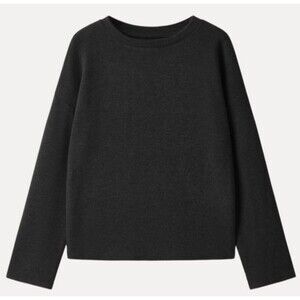 OGL Black Crew Neck Long Sleeve Relaxed Fit Cozy Knit Top Size Medium